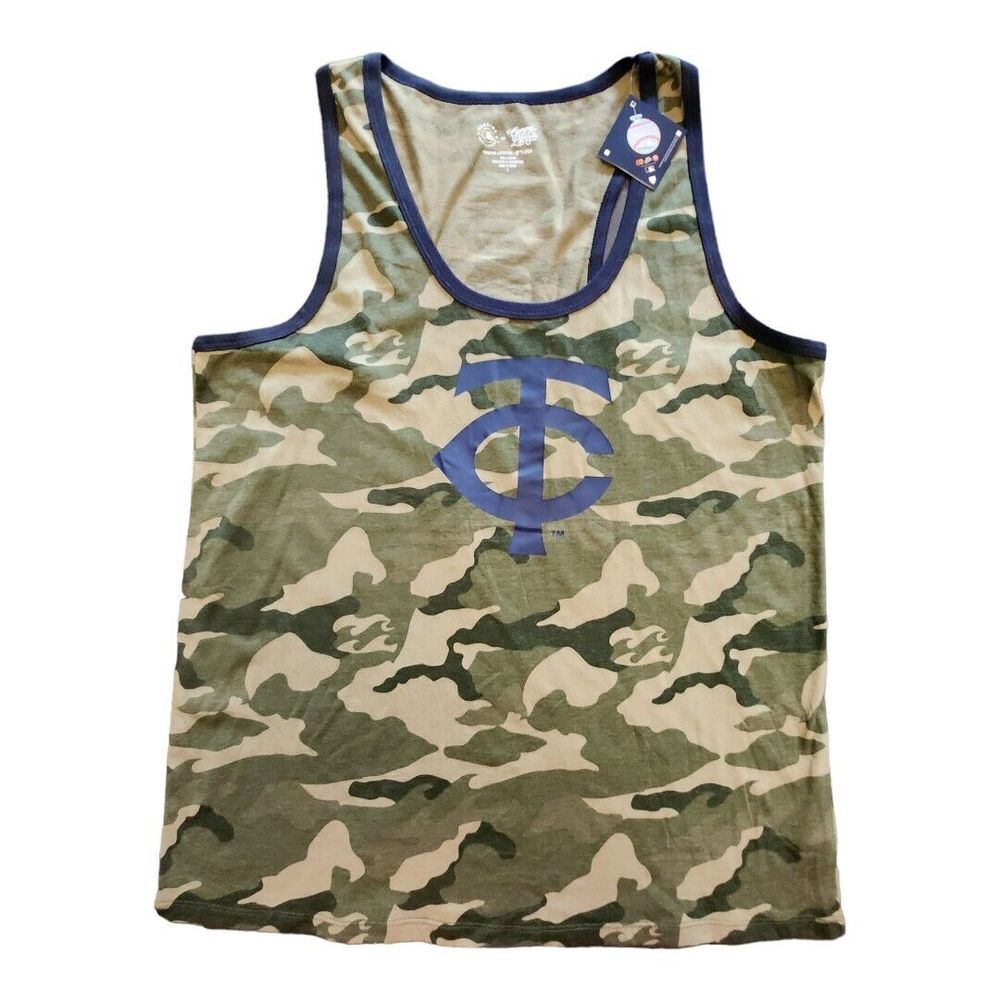 NWT Minnesota Twins MLB Women's Camo Ringer Tank Top Size Large‎ Baseball MLB